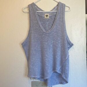 We The Free baby blue knit raw hem tank top size Large